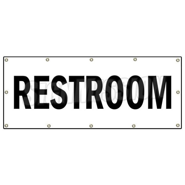 RESTROOM BANNER SIGN john stall water closet ladies room bathroom